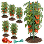 6-Pack 48'' (4ft) Tomato Cages & Trellis – Outdoor Garden Adjustable Plant Support & Stakes for Home Gardeners, Raised Garden Beds & Patio, Supports Climbing Tomatoes, Vegetables & Flowers