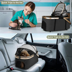 Double Pet Stroller for Dogs and Cats: Dog Stroller Foldable Travel Carriage with Detachable Carriers, Safety Belts, and 4 Lockable Wheels for Small to Medium Pets – Ideal for Multi-Pet Homes (Black)