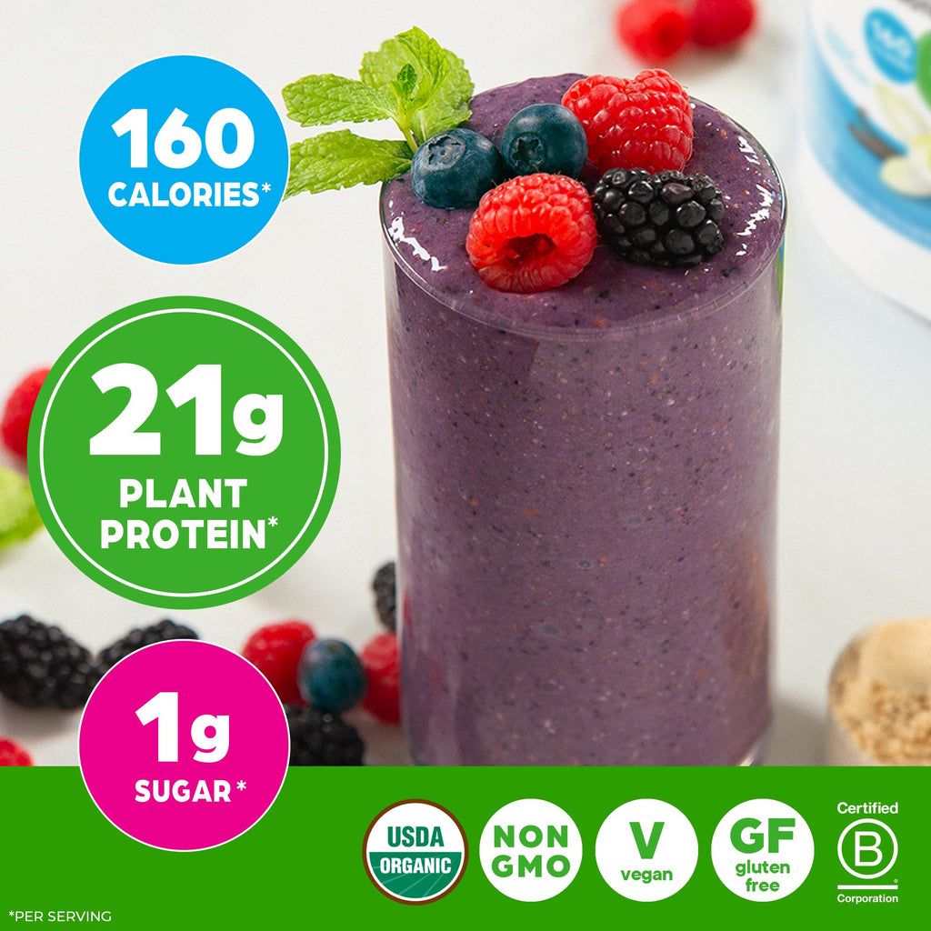Orgain Organic Vegan Protein + 50 Superfoods Powder, Vanilla Bean - 21g Plant Based Protein, 8g Prebiotic Fiber, No Lactose Ingredients, Gluten Free, No Added Sugar, 1.12 lb (Packaging May Vary)