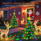2 Pack 3.6Ft Solar Christmas Tree with 100 Snowflake Lights, Waterproof Christmas Decorations Outdoor, Solar Christmas Lights Outdoor Xmas Tree for Yard, Pathway, Porch, Cemetery, Holiday Decor
