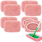 Nicemiya 8 Pack Reusable Mop Pads Compatible with Swiffer Sweeper, Microfiber Chenille Washable Swiffer Mop Pads, Dry & Wet Sweeping Mopping Cloths (Pink)