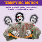 JOYIN Halloween Outdoor Decoration Zombie Groundbreaker, Animatronics Zombie Props Halloween Outside Decor, Animated Groundbreaker with Sound & Glowing Eyes for Graveyard Lawn Yard Haunted House Decor
