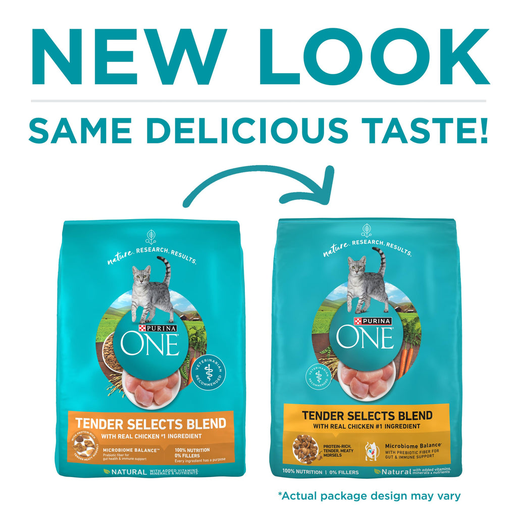 Purina ONE Tender Selects Dry Cat Food, Chicken, 7 lb Bag