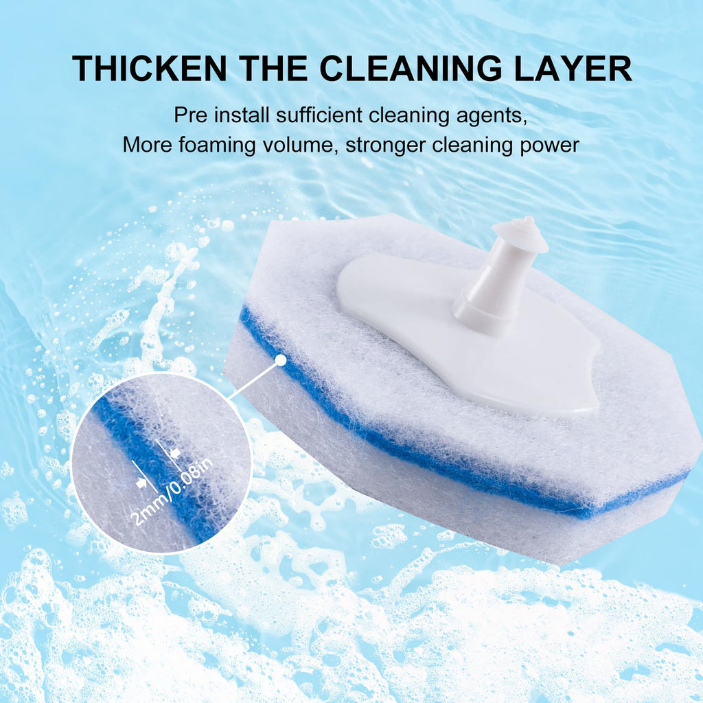 LufamlyGo Upgraded 60pcs Toilet Wand Refills fits Clorox Toilet Wand, Thickened Cleaning Layer, Won’t Fall Apart, Disposable Bathroom Cleaning Scrub Pads with Fresh Scent, for Home & Commercial Use