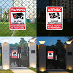 No Trespassing Signs Private Property 2-Pack, 10x7in, Upgraded Enlarged Cam