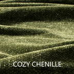 LONG CREATE Chenille Throw Blanket for Couch 50" x 60", Olive Green