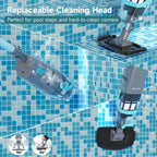 PoolMr Cordless Handheld Pool Vacuum, Rechargeable Pool Cleaner with 18.5 Gal/Min Suction, 60 Min Runtime, Dual-Phase Cleaning System, Ideal for Above Ground Pools, Spas, Hot Tubs, Black
