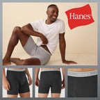 Hanes Mens Underwear Briefs, Cool Dri Moisture-wicking Cotton No-ride-up For Men, Multi-packs Available Boxer, 6 Pack - Black/Gray, X-Large US