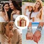papasgix Italian Charm Bracelet Charms Gold Silver Set with 1pc Starter Brascelet, 10pcs Assorted Italian Charms for Bracelets and 1pc Opening Tool, 9mm Modular Italian Charm Bulk Pack Links Handmade DIY Jewelry (Gold)
