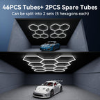 MODERN 11 Hexagon LED Garage Light, Ultra-Bright 6500K Natural White, 11 Grids for Garage, Mall, Shop, and Auto Detailing.
