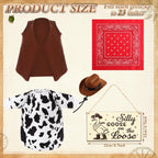 Mindsoft 5Pcs Cowboy Goose Outfit Set, for 23" Statue,Included Sign