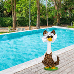 JcHrmers Summer Leopard Goose Outfit Hawaiian Porch Goose Outfits Bikini Lawn Goose Clothes Fits 23" Cement Plastic Goose Statue for Summer Outdoor Garden Yard Patio Art Decor