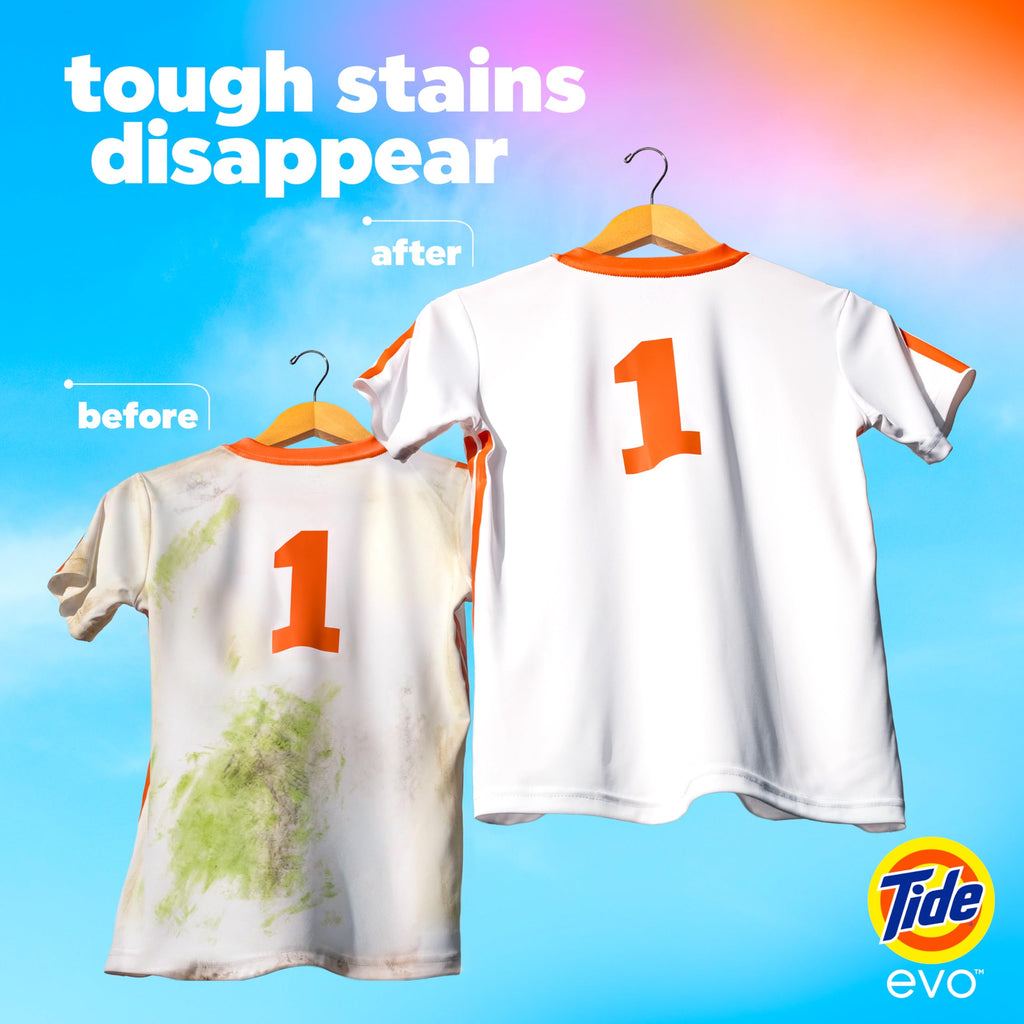 Tide evo Laundry Detergent Original Scent Works on 100% of Common Stains Concentrated Travel Detergent HE Compatible and Instant Dissolve Fights Stains Better than Leading Detergent Sheet, 42 Count