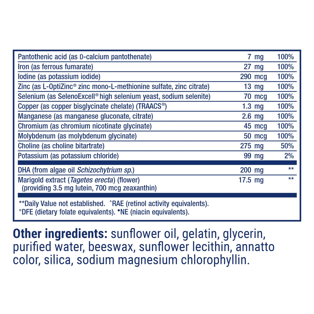 Life Extension Prenatal Advantage, Women’s multivitamin, Baby Support, folic Acid, Choline, omega-3s, Vitamin C, D3, B1, B6, B12, zinc, niacin, Gluten Free, Non-GMO, 120 softgels