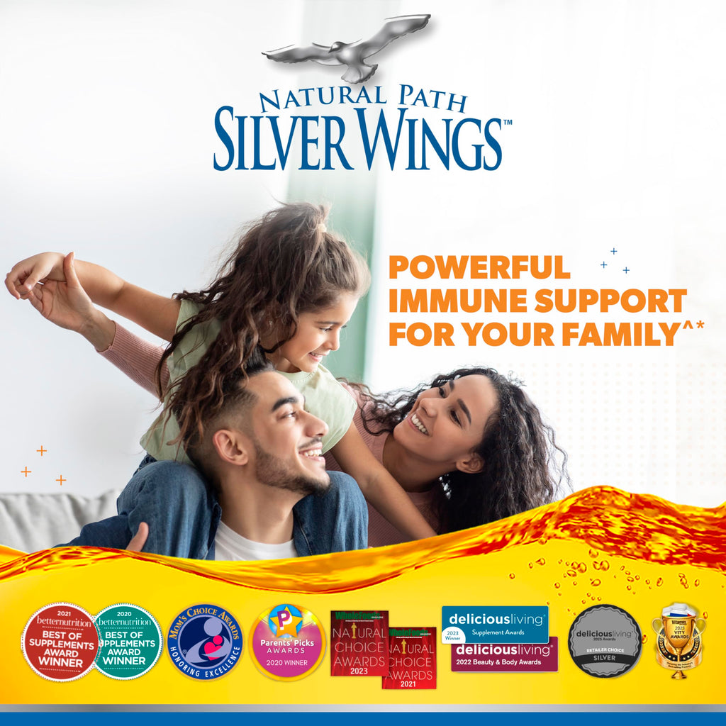 Natural Path Silver Wings Colloidal Silver - Extra Strength Liquid Immune Support Supplement - - 500ppm (2500mcg) - 2oz Dropper