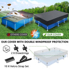 87x59 in Rectangle Pool Cover 7ft Drawstring Design 7 x 4 Rectangular Pool Cover Frame Swimming Pool Cover Oxford for Rectangular Above Ground Pool Easy Installation Cloth Heater Material
