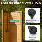 Aolemi Outdoor Shower Fixtures, 31" Exposed Shower System with Shower Head, 2-Handle Outdoor Shower Kit, 3 Inch Center Brass Mixing Valve, Matte Black
