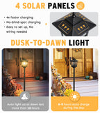 Joyoowild 63" Solar Lamp Post Light 2 Pack, Solar Light Posts for Outside Waterproof, Outdoor Lamps for Patio, Backyard, Front Porch Decor, Warm White, Replaceable Bulb