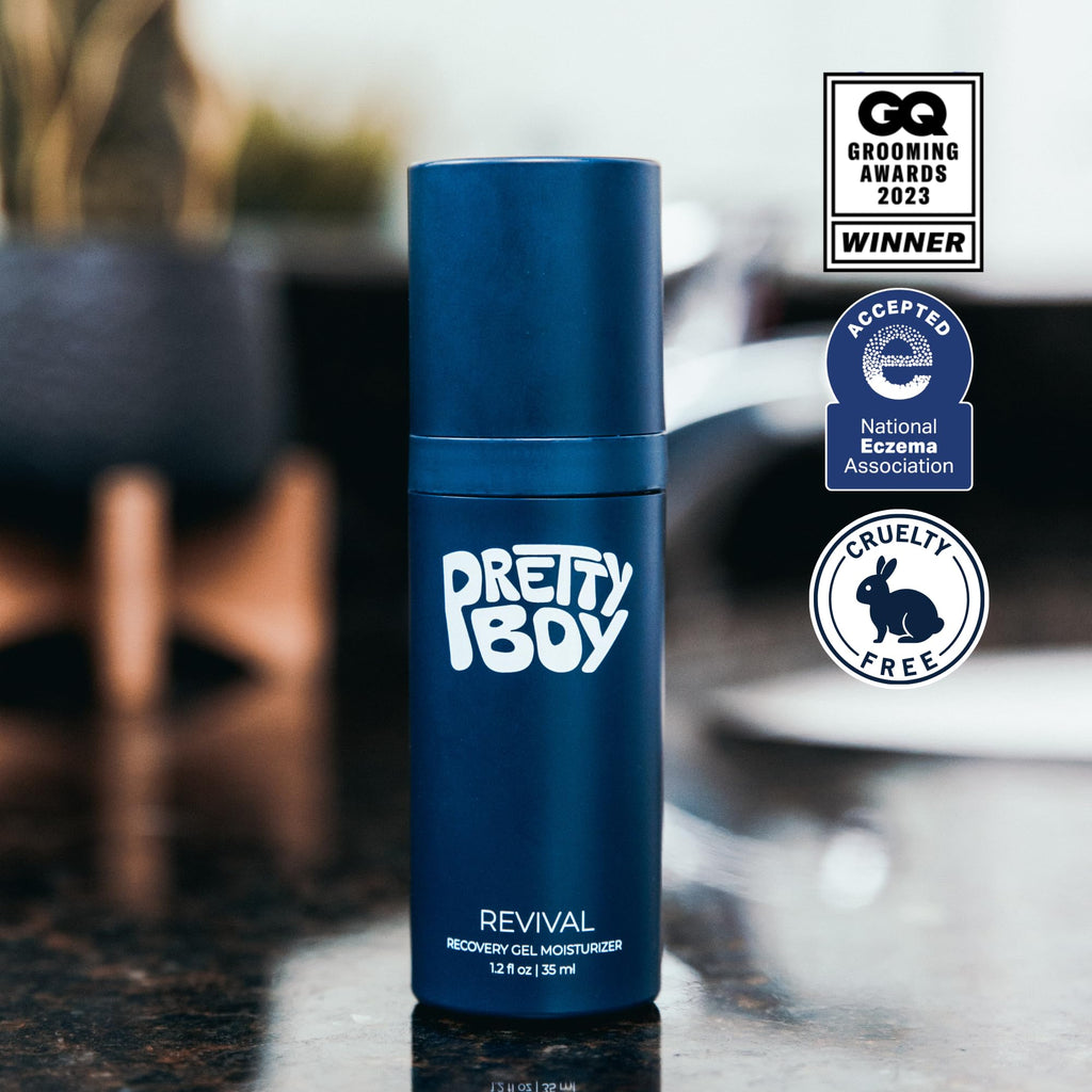 Prettyboy Face Revival Gel Moisturizer For Men - Hydrating Cream That Refreshes Dry Skin, Irritation, & Redness - Supports Anti Aging & Anti Wrinkle - Fragrance Free - 1 Count