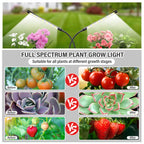 bseah Plant Grow Light for Indoor Plants, Full Spectrum Indoor Grow Light, 10-Level Dimmable and Auto ON & Off Timer (2 Head 2 Pack)