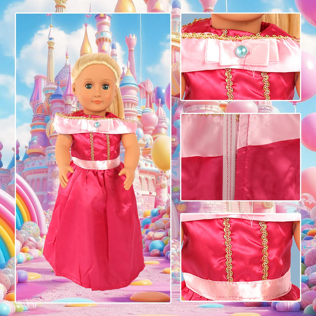 18 inch Doll Clothes Accessories -6Pcs Different Princess Costume Gift Fits All 18 inch American Doll Clothes
