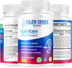 Silen Sense Calm Ears - Official Silen Sense CalmEars Advanced Formula Capsules Ear Health Support, SilenSense Pills Premium Natural Vitamins for Overall & Wellness, 60 Capsules for 1 Month