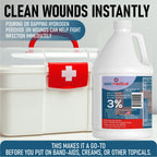 Epic Medical Supply 3% Hydrogen Peroxide - First Aid Antiseptic & Multipurpose Cleaner - Topical Wash for Cuts, Scrapes and Minor Cuts - H2O2 Hydrogen Peroxide 3 Percent USP Solution (1 Gallon)