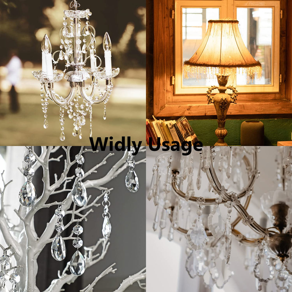 20pcs Crystal Chandelier Prism Pendant, 50mm Suncatchers Hanging Crystals
