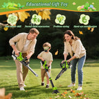 Kids Toy Tool Set, 3-IN-1 Power Garden Lawn Tools with Sounds & Lights, Volume, Toy Weed Wacker, Leaf Blower&Hedge Trimmer, Outdoor Play Toy Tools, Christmas Birthday Gifts for Boy Toys 3 4 5 6 7 8+