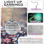 Disco Ball Earrings 16 Light Modes Rechargeable Light up Earrings LED Earrings Ball for Women Disco Party Dance Accessories