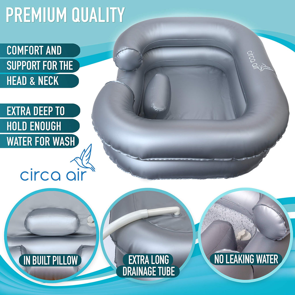 CIRCA AIR Inflatable Sink For Locs Detox - Tub For Dreads With Pillow, Hair Washing Basin, Shampoo Basin, Portable Hair Washing Station for locs