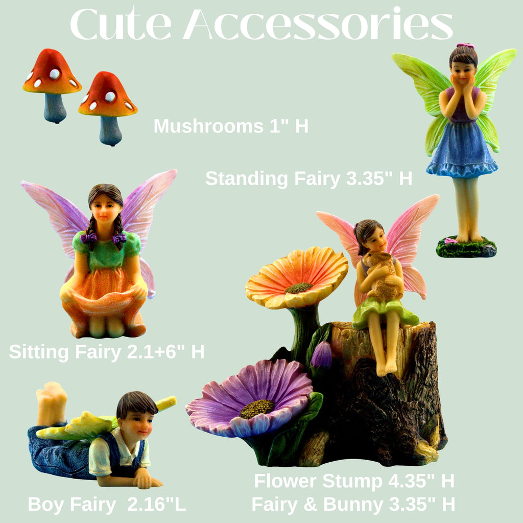 PRETMANNS Fairies for Fairy Garden Accessories Kit Outdoor, 7 Items