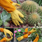 Gardening Gloves for Men&Women, [2026 Updated] Professional Rose Pruning Gloves Thorn Proof, Adjustable Cuff, Breathable Leather Cowhide Long Garden Gloves,Garden Gifts & Tools for Gardener,Yard Work