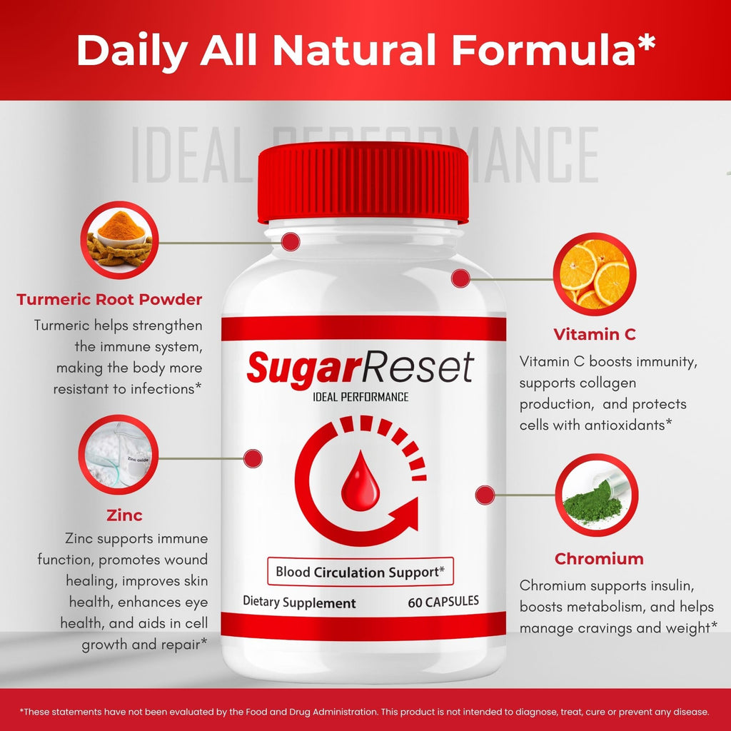 Sugar Reset Capsules, Official Sugar Reset Advanced Blood Formula Supplement Pills - Extra Strength, All Natural Healthy Circulation & Stable Levels, Advanced Sugar Reset Health Reviews (2 Pack)