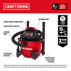 CRAFTSMAN CMXEVBE17584 6 Gallon 3.5 Peak HP Wet Dry Shop Vacuum