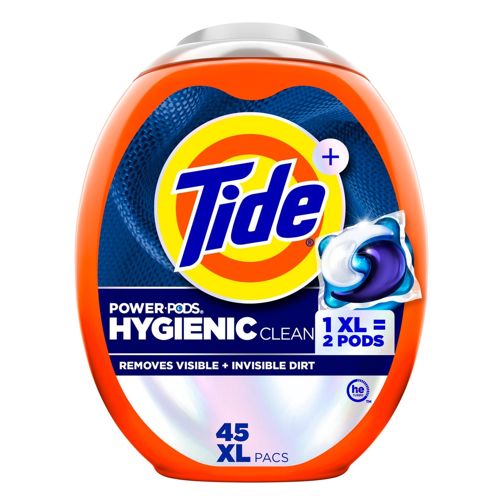 Tide Hygienic Clean Power PODS Laundry Detergent Pacs, Original Scent, 45 Count, Removes Visible and Invisible Dirt