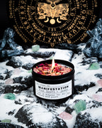 Crystal Soy Candles, Handmade Wishing Gifts, Wishing Law of Attraction, Moon Magic, Birthday Candle Gifts. (Manifestation)