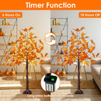 2 Pack 4FT Lighted Maple Tree 100 LED Artificial Fall Tree for Home Decor