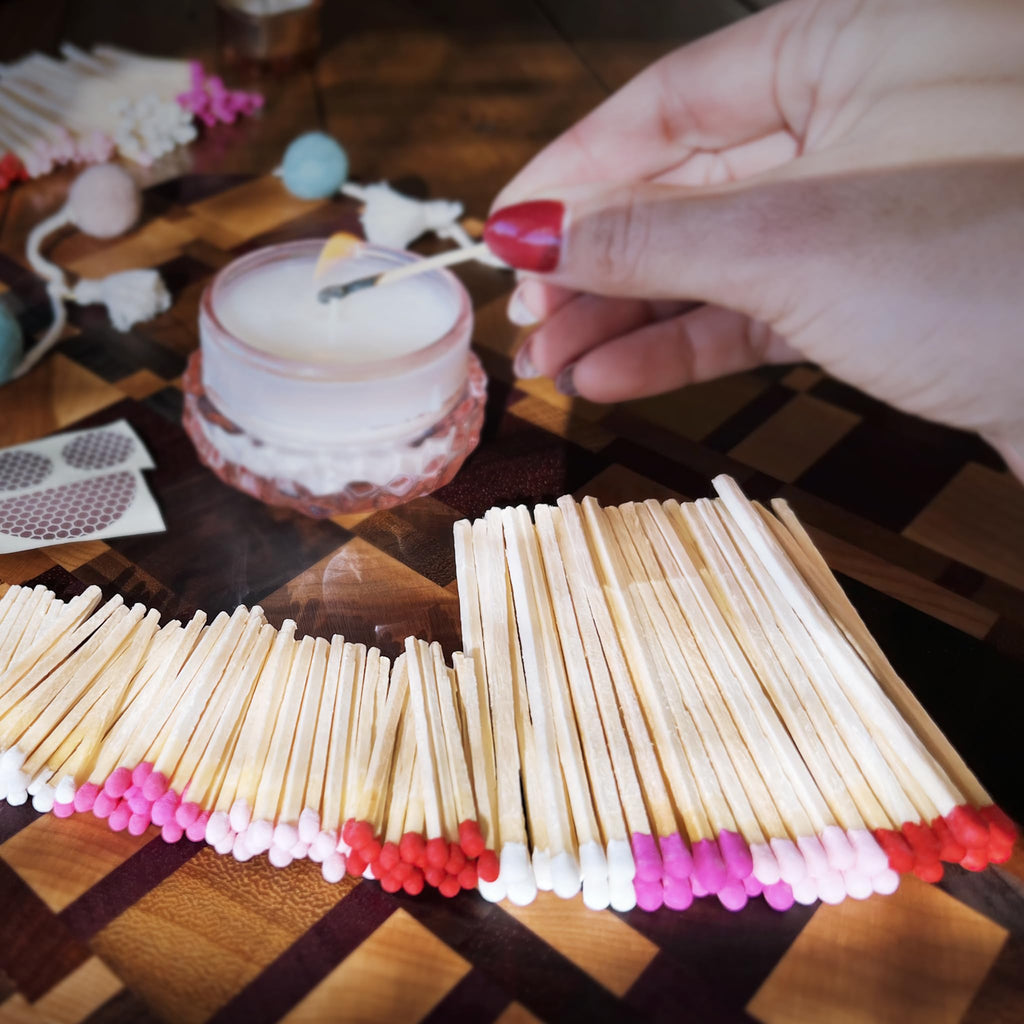 2" Classic White Tip Safety Matches | 300+ Bulk Artisan Matchsticks with Bumble Striker Stickers by Thankful Greetings | Decorative Candle Accessories | Unique & Fun for Home Decor, Gifts, & Events