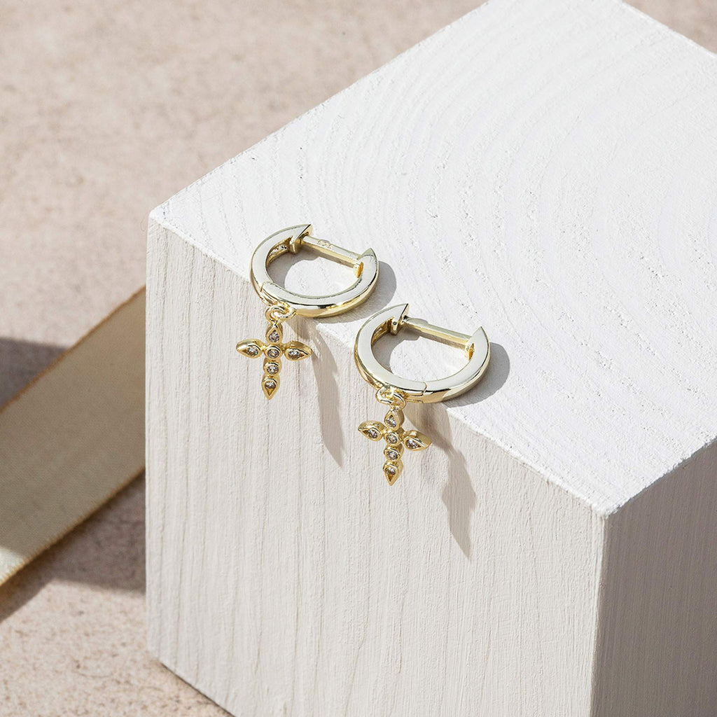PAVOI Dainty Huggie Earrings, 925 Silver, Yellow Gold, Size 13 Millimeters