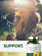 Carlyle Sunflower Lecithin Softgel Capsules | 2400mg | 200 Pills | Rich in Phosphatidyl Choline | Non-GMO, Soy Free, Gluten Free Supplement