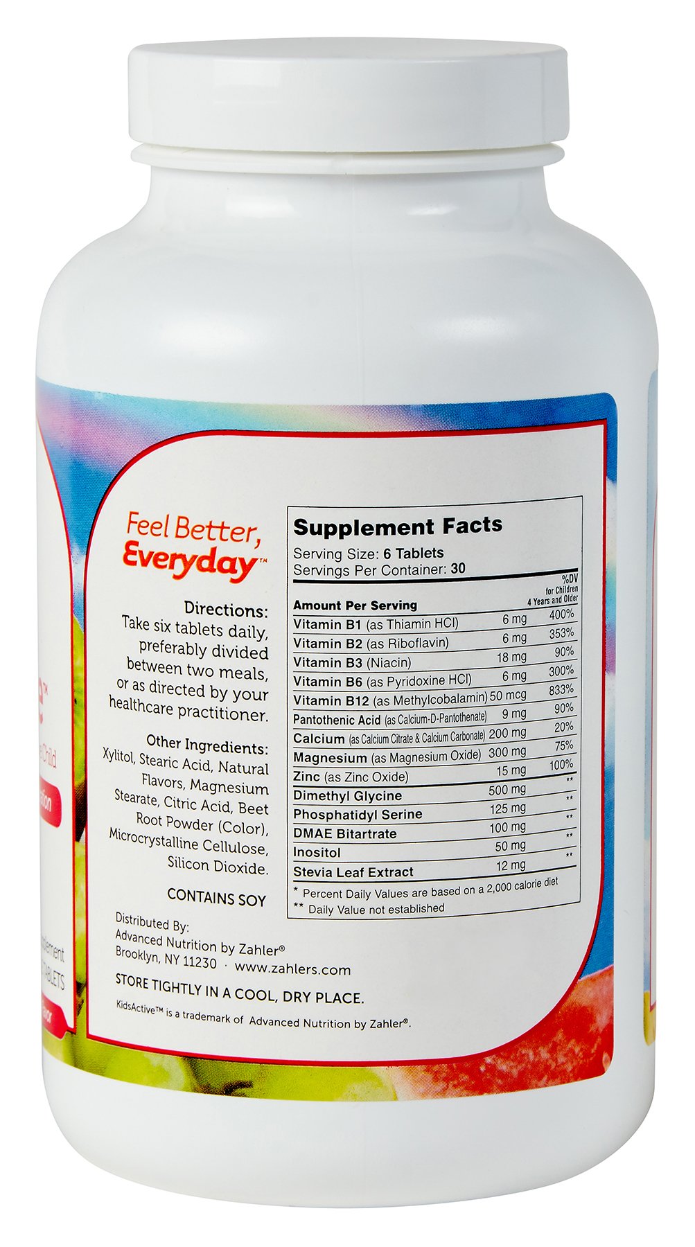 Zahler KidsActive, Kids Chewable Concentration Formula, All Natural Children’s Supplement Supporting Focus, Certified Kosher, 180 Fruit Punch Flavored Tablets