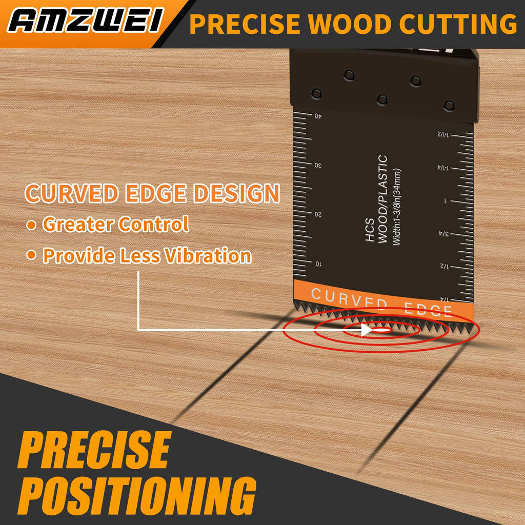 AMZWEI 153PCS Upgraded Multitool Blades Oscillating Tool Accessories with Sandpaper, Hook Knife, Titanium Saw Blades for Wood Metal Plastic Cutting, Compatible with Dewalt Ryobi Milwaukee Rockwell