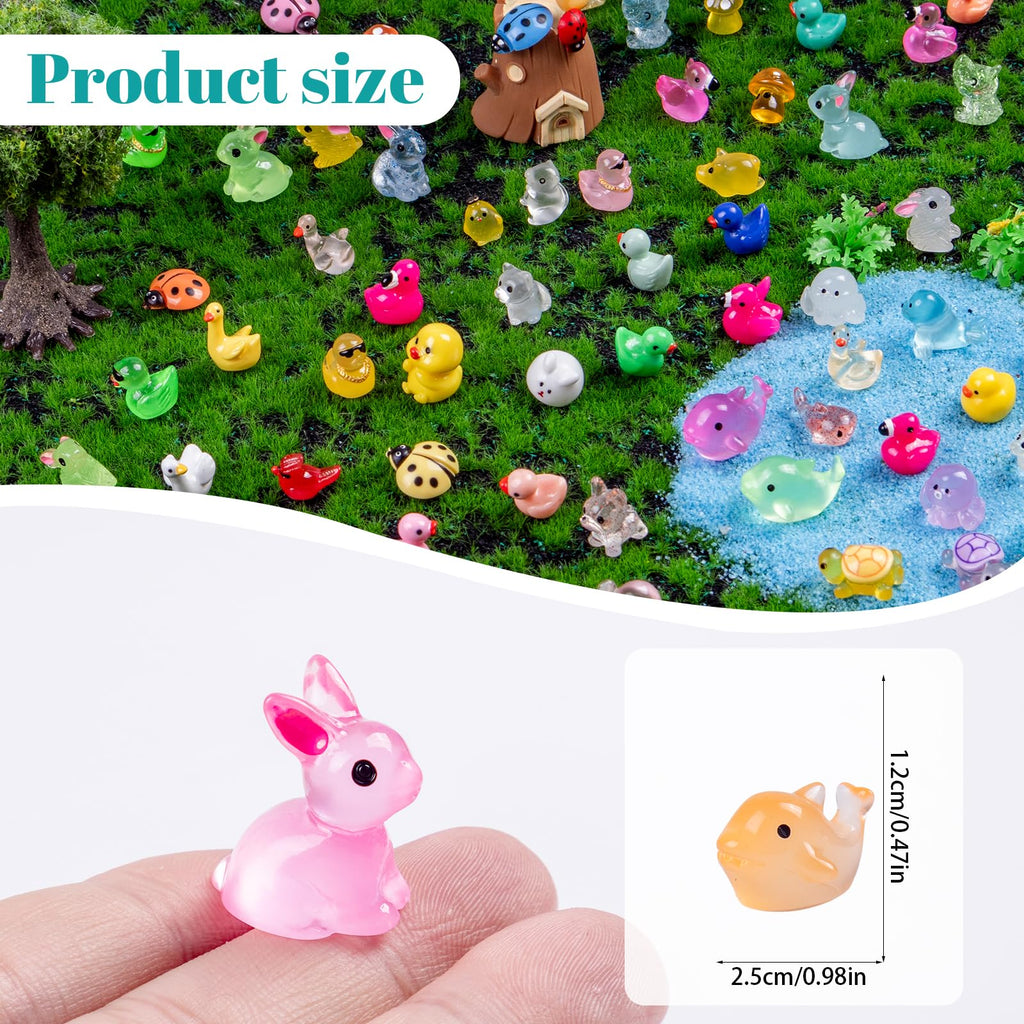 Teenzee 240 Pcs Mini Resin Animals Variety Tiny Animals Figures Miniature Little Small Animal Figurines Bulk for Micro Fairy Garden Landscape Accessories Hide Crafts Decor Aquarium