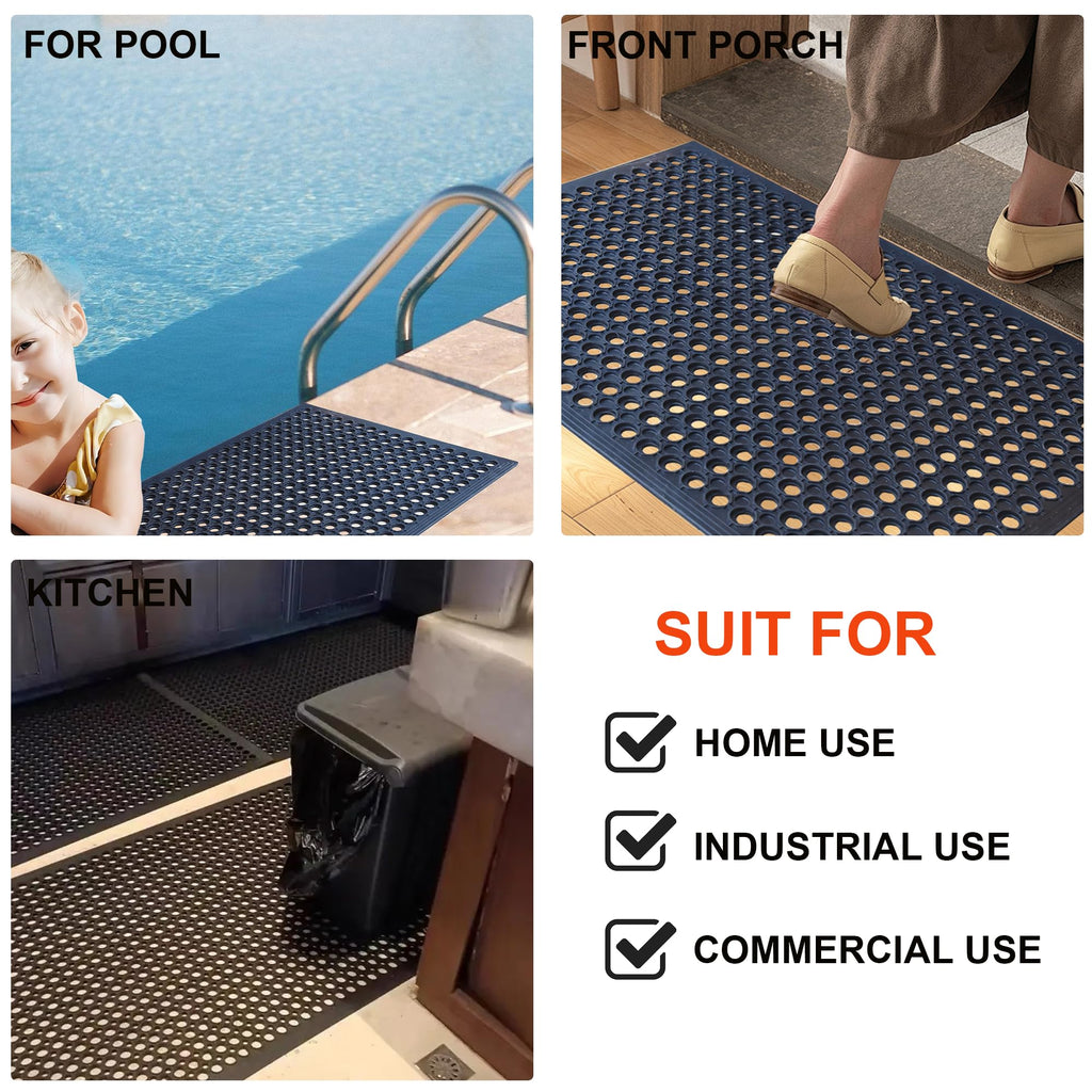 OrangeStar 4-Pack Anti-Fatigue Rubber Floor Mat 24"x36"