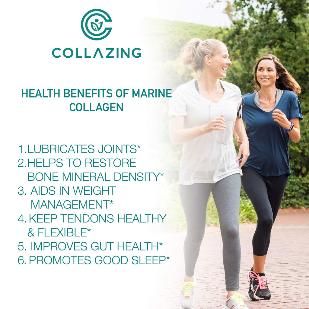 C COLLAZING - Alaskan Wild-Caught Marine Collagen Peptides with Hyaluronic Acid & Vitamin C - Supports Skin, Hair, Nails, Joints & Bones - Type 1 & 3 Collagen for Women & Men - 120 Powder Capsules