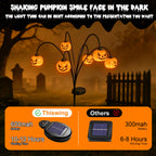 2 Pack Solar Halloween Lights Outdoor Decorations, Fall Pumpkin Lanterns