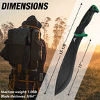 FLISSA VALK Machete, 11'' Bolo Blade, Shock Absorbing Air Tech Handle