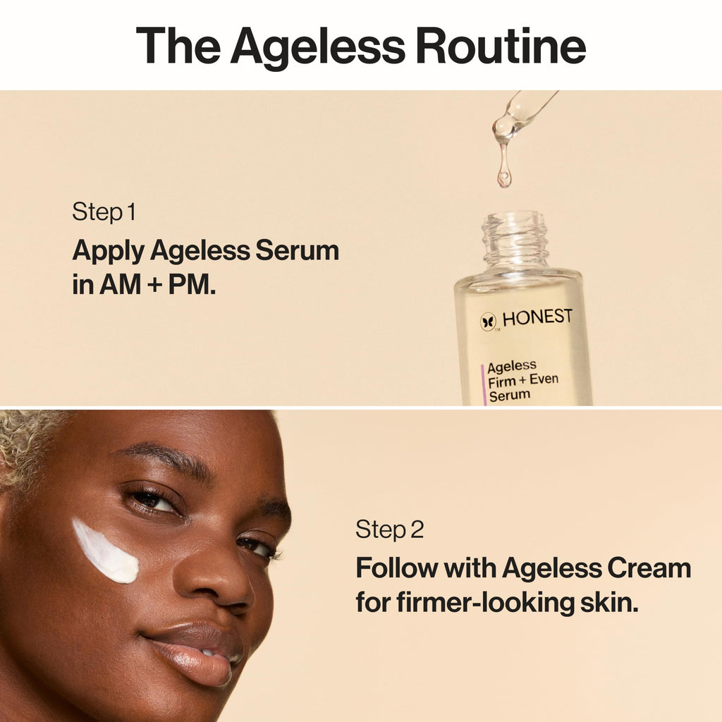 Honest Beauty Ageless Firm and Even Serum, Powered by Vegan Collagen Elastin Polypeptides, Firmer-Looking Skin, Fragrance Free, EWG Verified, Cruelty-Free, 1 fl oz