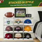 Vtopmart 2 Pack Stackable Baseball Caps Organizer, Each Holds 12 Hats